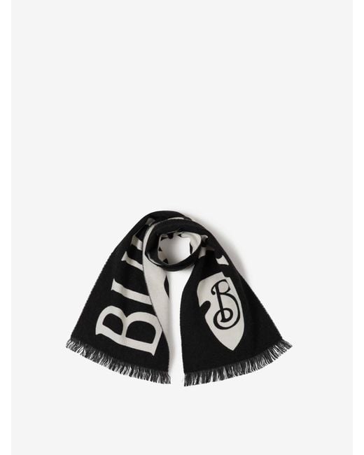 Sciarpa Con Logo di Burberry in White da Uomo
