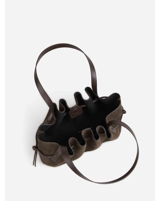 Yuzefi Black Scallop Shoulder Bag