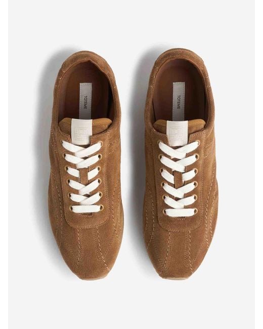 Totême Brown Leather Sports Shoes