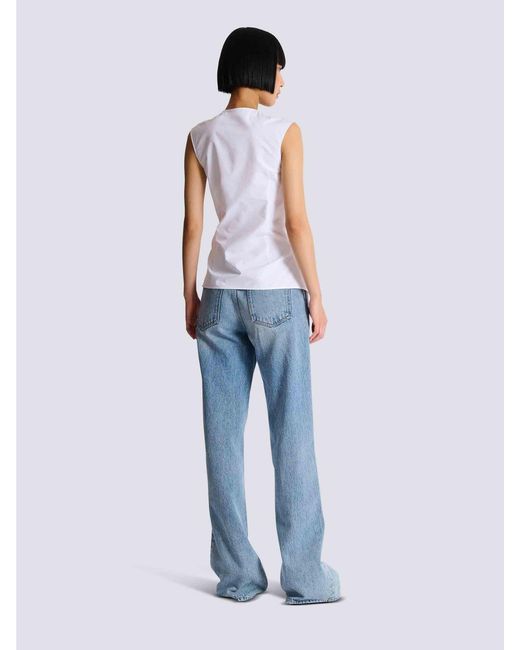 Balmain White Top Draped