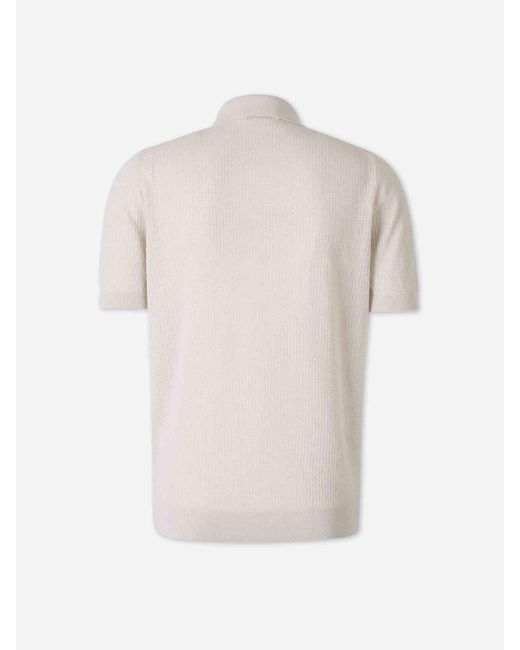 Gran Sasso Polo Knit Cotton in White for Men | Lyst UK