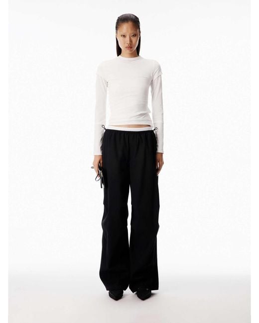 Alexander Wang Blue Wide Leg Cotton Trousers