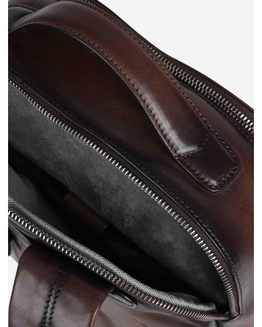 Officine Creative Brown Leather Backpack for men