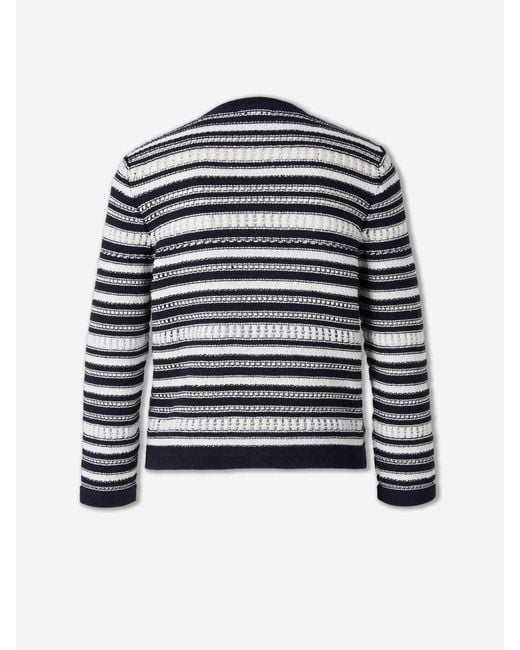 Veronica Beard Blue Bellingham Openwork Cardigan