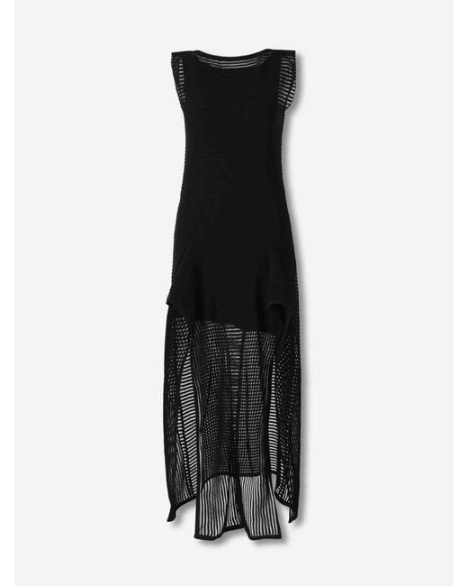 Alaïa Black Ruffled Knit Dress