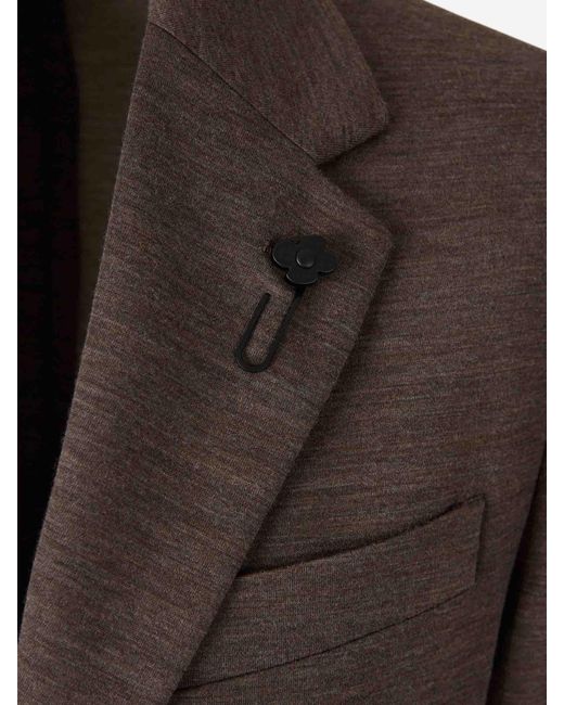 Americana Recta Lana Lardini de hombre de color Brown