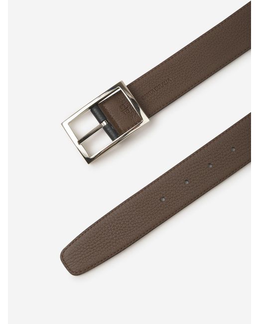 Santa Eulalia Black Leather Belt for men