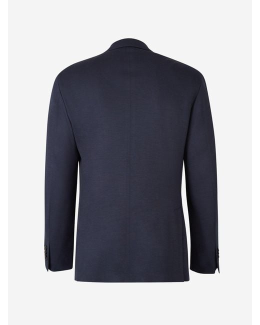 Boglioli Blue Blazer Knitted Wool for men