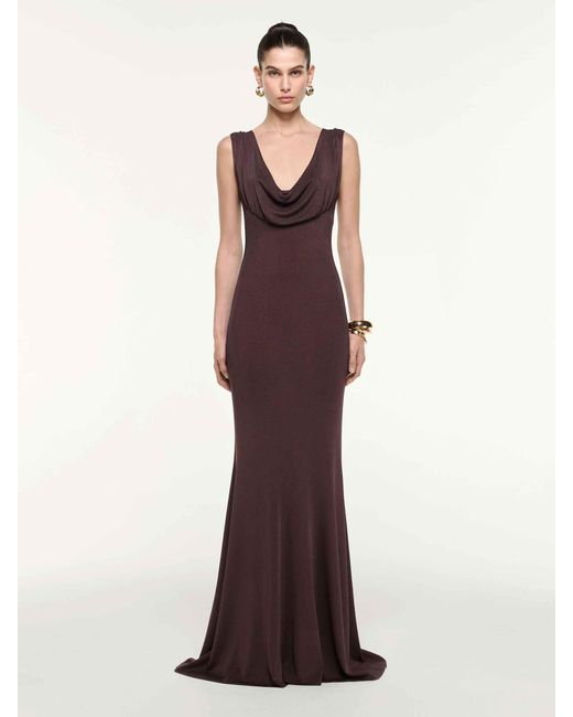Roland Mouret Brown Maxi Knit Dress