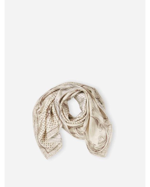 Max Mara Natural Printed Silk Scarf