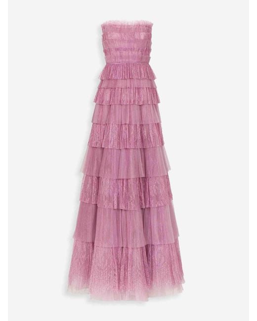 Vestido Maxi Trissa Plissé Costarellos de color Pink