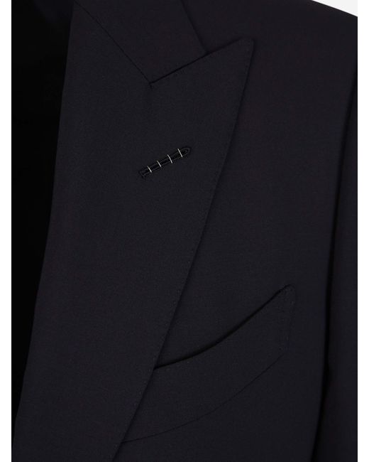 Tom Ford Blue Plain Wool Suit for men