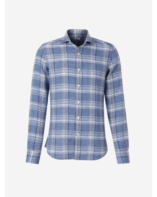 Camisa Motivo Cuadros Santa Eulalia de hombre de color Blue
