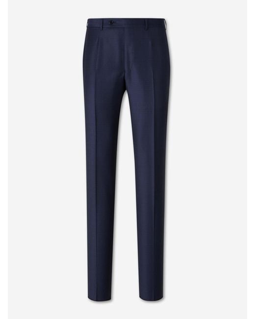 Zegna Blue Straight Wool Suit for men