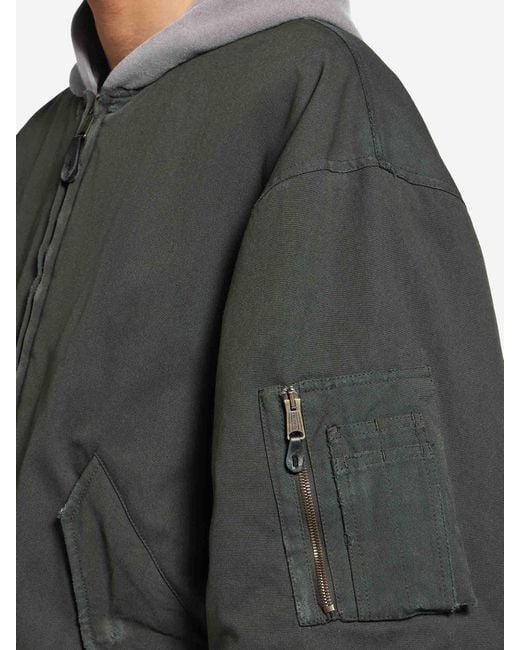Balenciaga Green Bomber Jacket With Hood for men