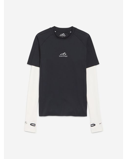 Balenciaga Blue Layers Logo T-Shirt for men