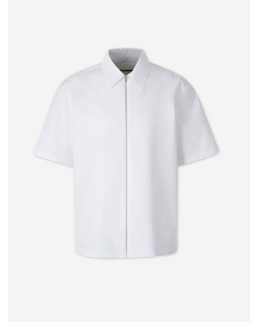 Jil Sander White Casual Shirt Zipper for men