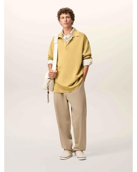 AMI Natural Wide Leg Trousers for men