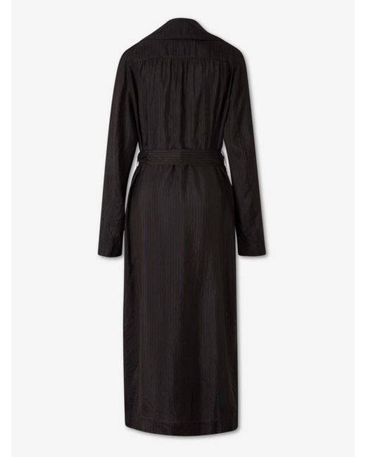 Dries Van Noten Black Cupro Fine Trench Coat