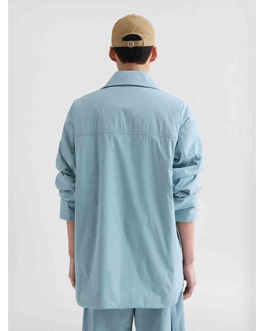 Jil Sander Blue Padded Overshirt for men