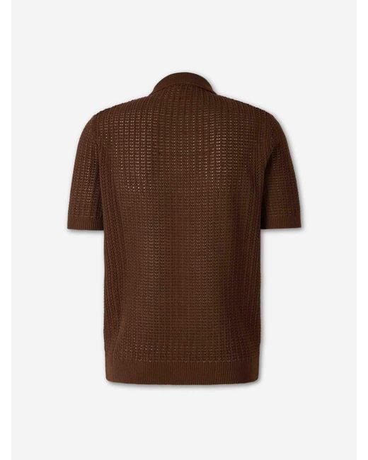 Santa Eulalia Brown Linen Knit Shirt for men