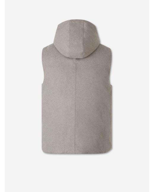 Brunello Cucinelli Gray Flannel Down Vest for men