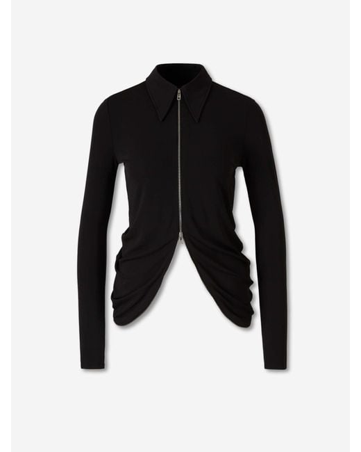 Alexander Wang Black Draped Shirt With Zipper
