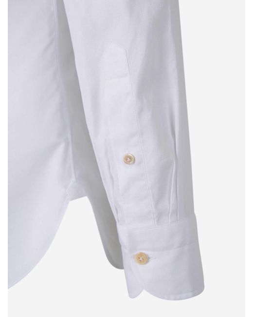 Camisa Vestir Algodón Luigi Borrelli Napoli de hombre de color White