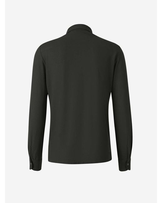 Camisa Aberturas Algodón Zanone de hombre de color Black