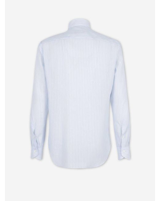 Canali White Striped Dress Shirt for men