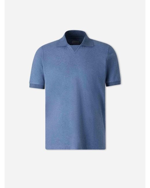 Santa Eulalia Blue Cotton Polo Shirt for men