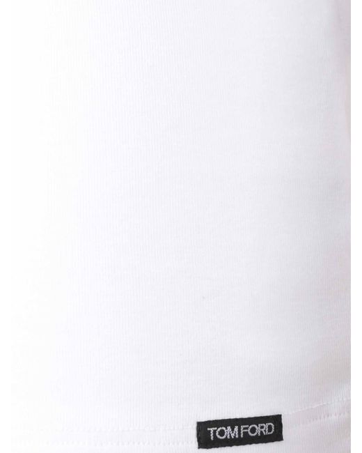 Tom Ford White Cotton Logo T-shirt for men