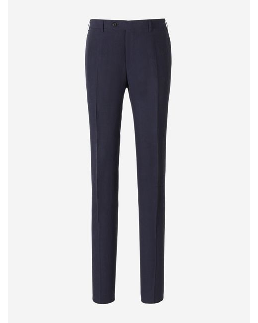 Canali Blue Linen And Silk Trousers for men