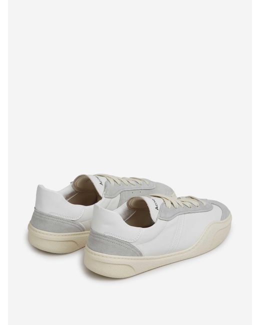 Acne White Leather Sneakers for men