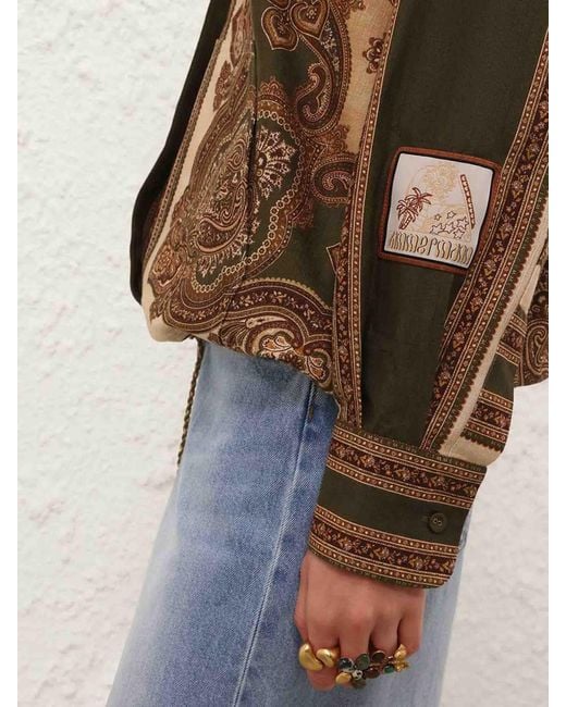 Blusa Estampada Capucha Zimmermann de color Brown