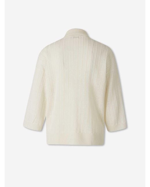 Peserico White Ribbed Knit Shirt