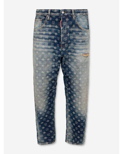 DSquared² Blue D2 Monogram Jeans for men