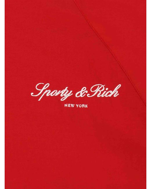 Sporty & Rich Red Logo Technical Jacket