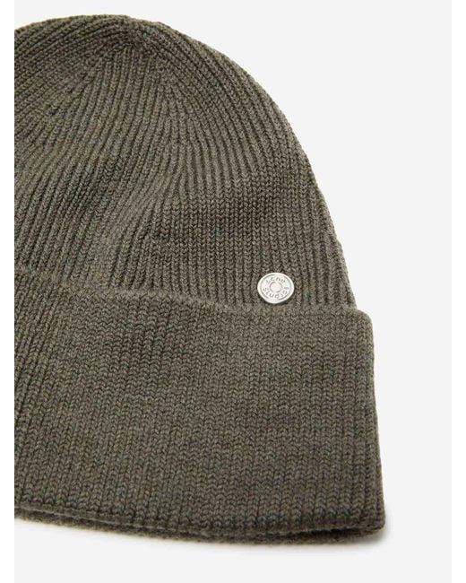 Acne Gray Ribbed Wool Hat for men
