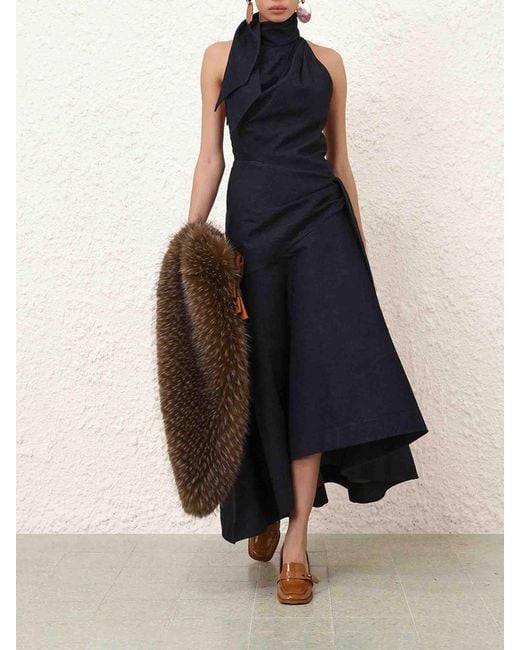 Zimmermann Blue Valiat Draped Dress