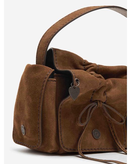 Acne Brown Suede Multipocket Bag