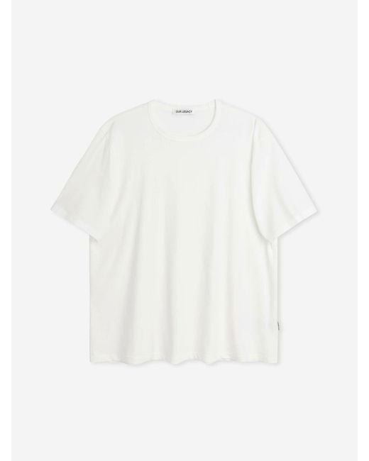 Our Legacy White Round Neck T-Shirt for men