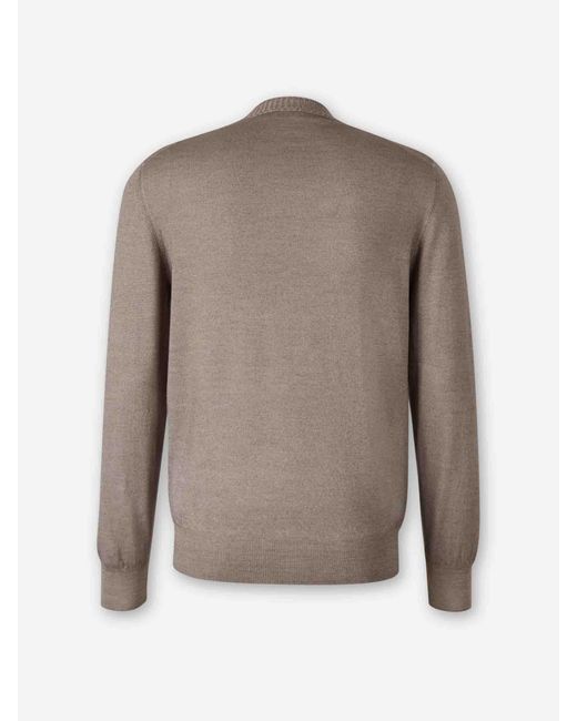 Santa Eulalia Gray V-Neck Sweater for men