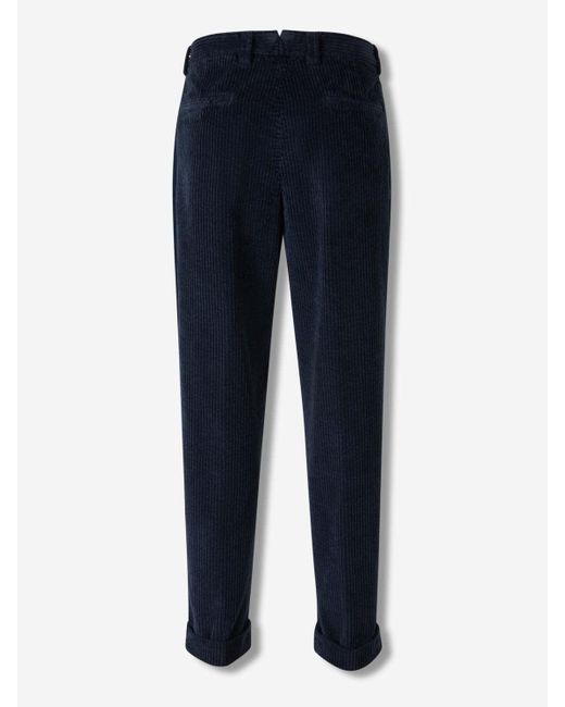 Berwich Blue Corduroy Trousers for men
