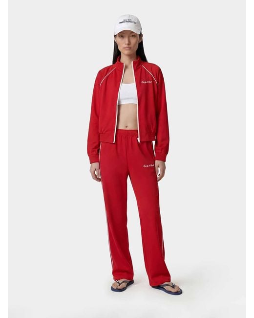 Sporty & Rich Red Logo Technical Jacket