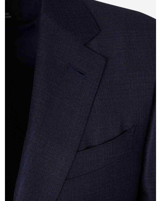 Zegna Blue Straight Wool Suit for men