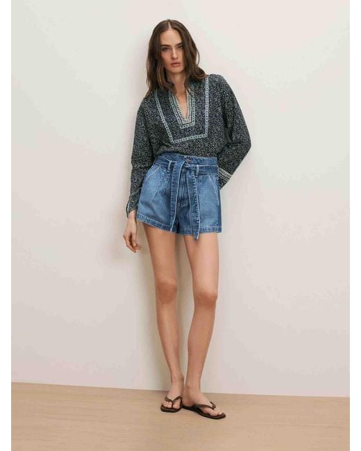 Veronica Beard Blue Cyra Blouse