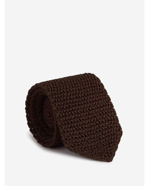Tom Ford Seidenstrickkrawatte in Brown für Herren
