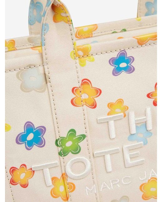 Marc Jacobs Metallic The Wild Daisy Canvas Medium Tote Bag