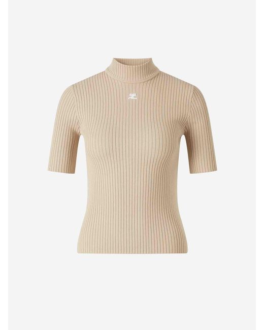Courreges Natural Geripptes Top Reedition
